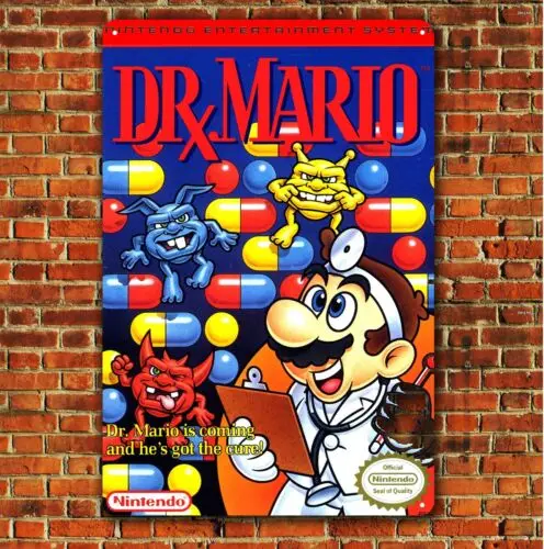 DR VIOOH Game Metal Plagát - Nontendo NES Collectable Cín (8x12in)