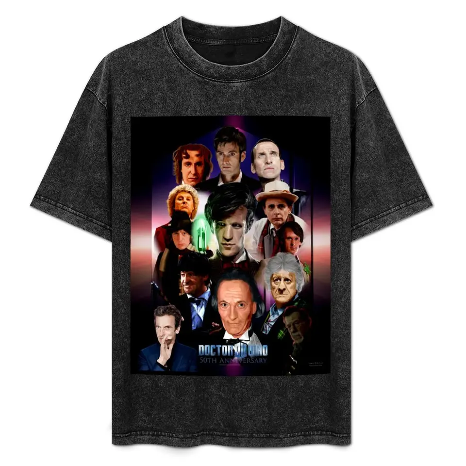 Dr.who 50. výročie s jednou obliečkou obalu dizajn Tričko nadmerne nadmerne potu