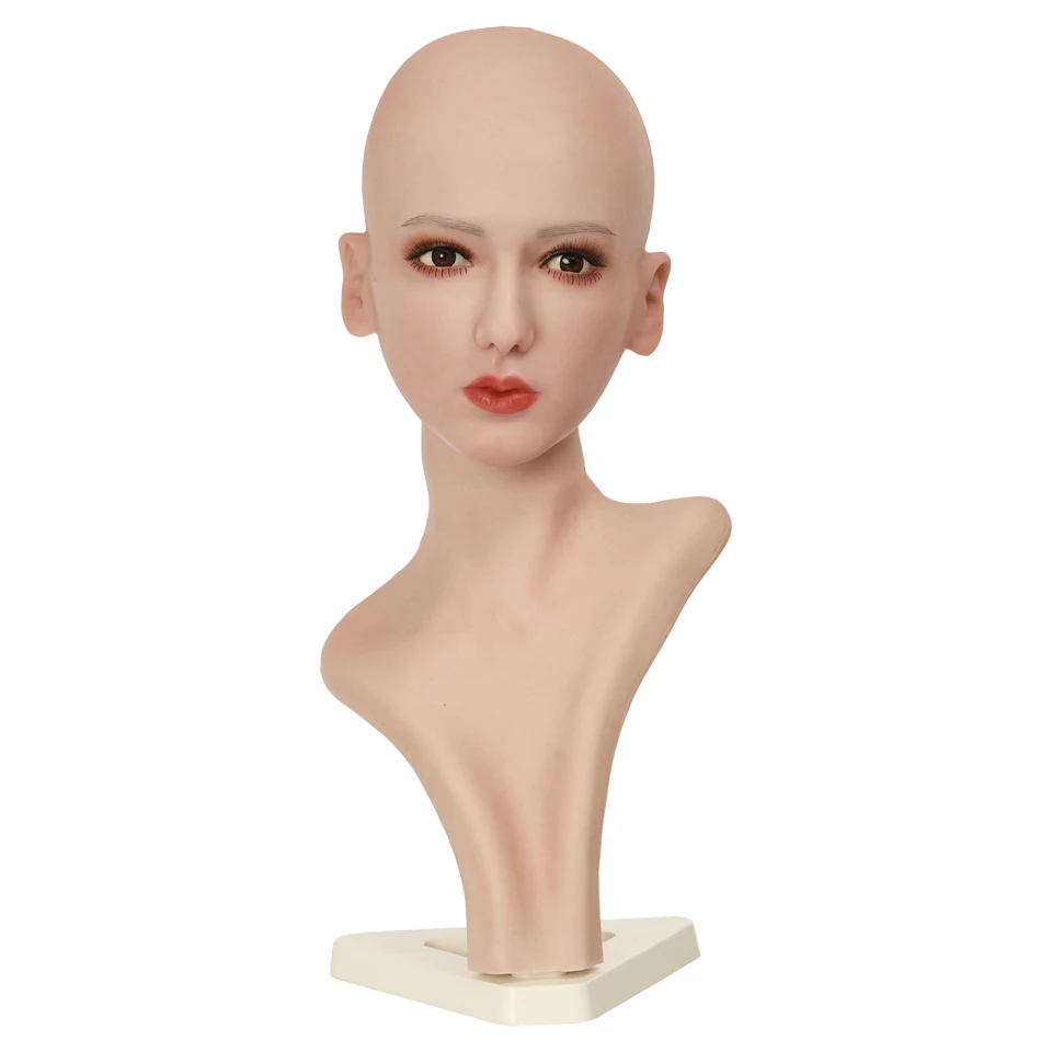 Drag Queen Full Silikone Model rekvizity ženské vlasové parochňové okuliare klobúk Displej ženského hlavy model pre natáčanie okenné šperky displej