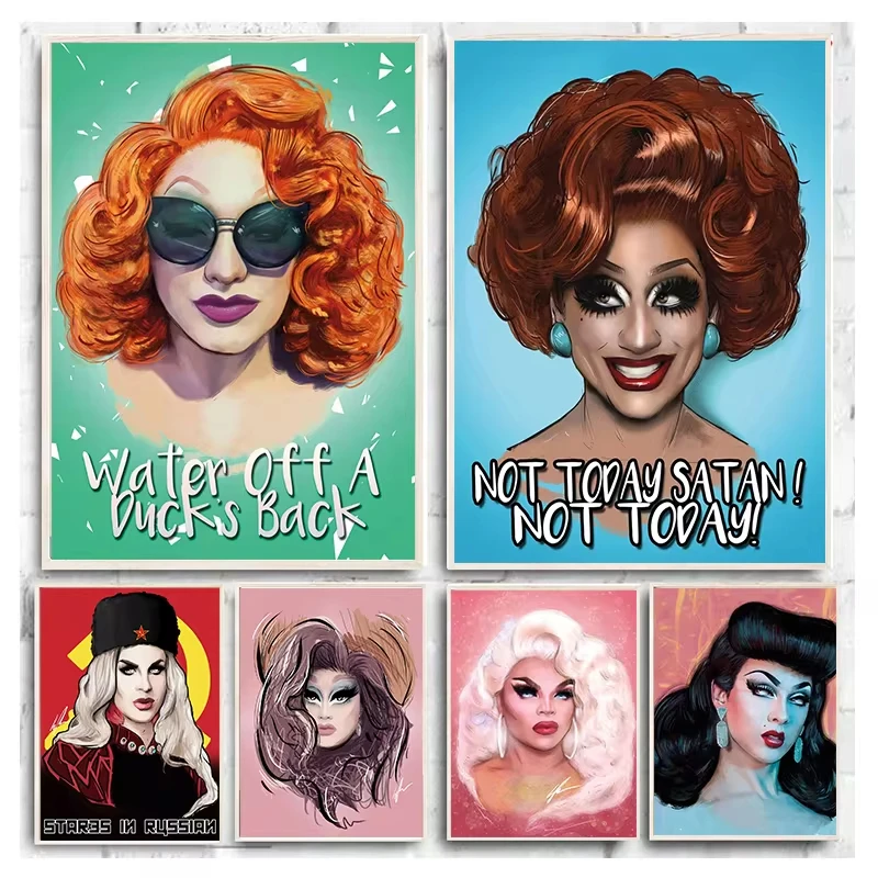 Drag Queens Rupauls Drag Race Plaghting Canvas Maľba maľba nástenné umelecké obrázky pre obývaciu izbu Domovod dekorácie bez rámu Cuadros