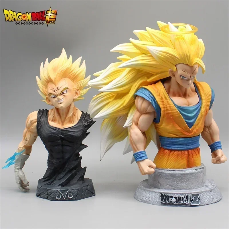 Dragon Ball 16,5 cm Anime GK Majin Vegeta Half Bust Super Saiyan Anime figure model Model Room Decoration Zbierka Detská hračka pre deti