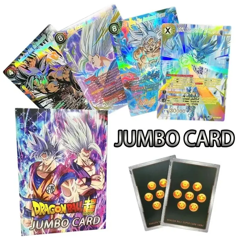 Dragon Ball Extra veľká blesková karta syn Goku Vegeta iv Broli Shenron Super Saiyan God 12 Sheet Action Action Figures Game Collection