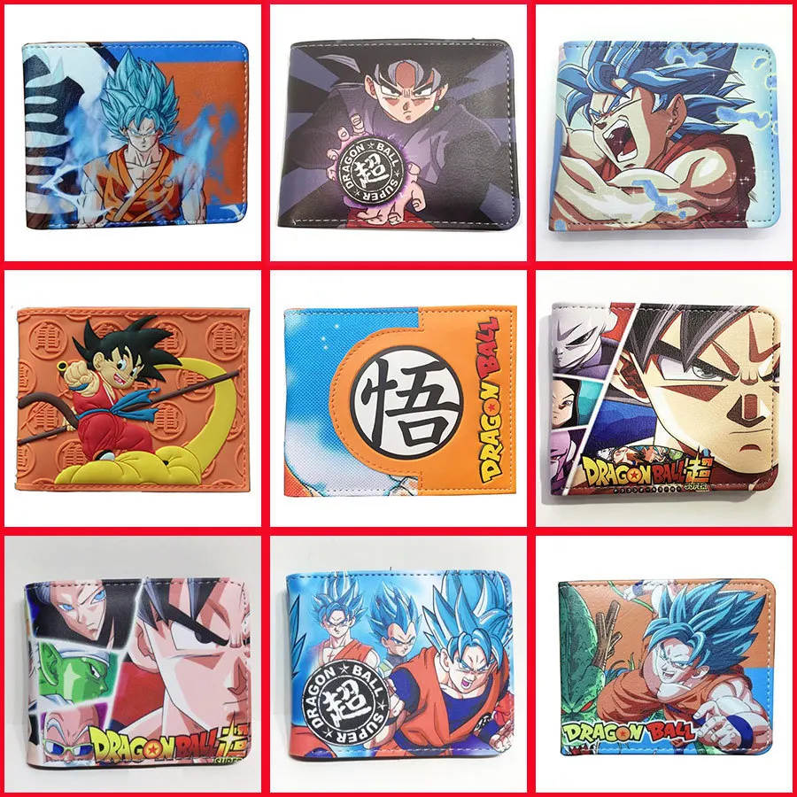 Dragon Ball Fashion Anime Figures peňaženka syn Goku Hot Cartoon peňaženky mince kabelky kabelka Cast Card Birthday Present Fanúšikovia darček