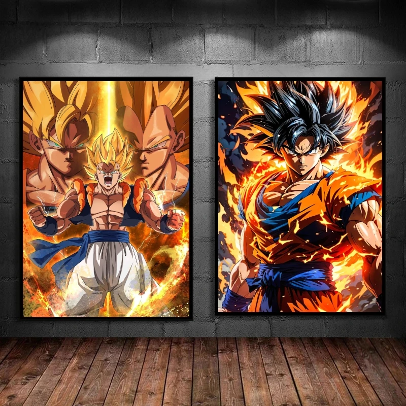 Dragon Ball goku na plátne tlačenú nálepku na stenu plátno plagát hračka vysokej kvality umenia dekor detská spálňa dekor
