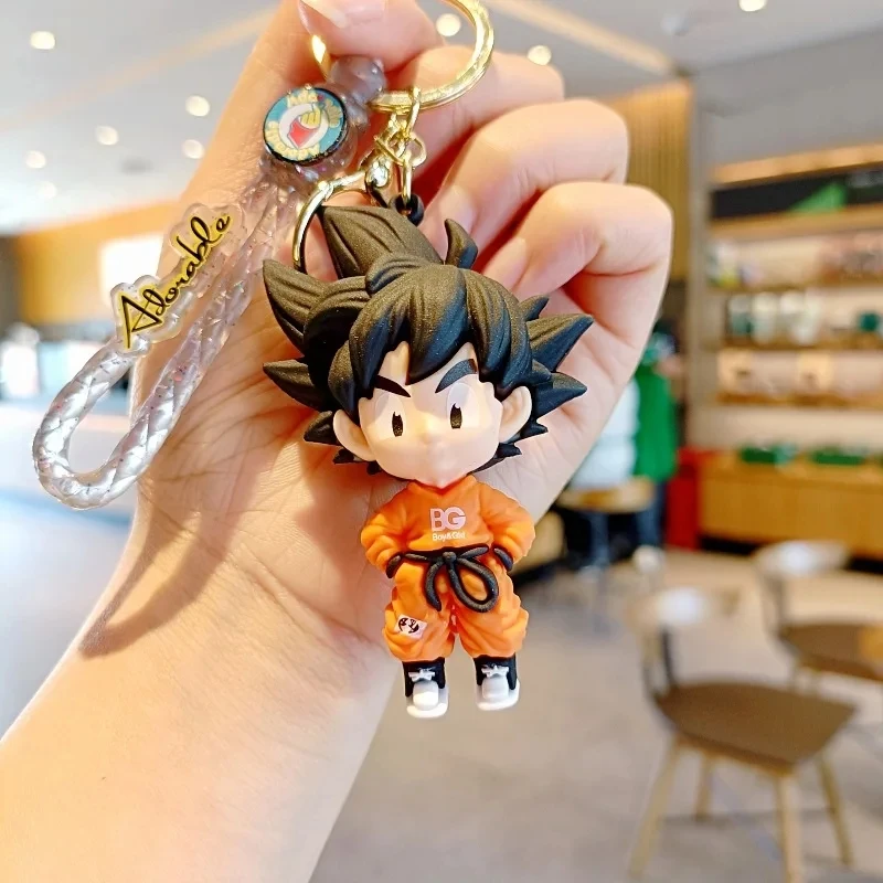 Dragon Ball Keychain Cartoon Anime postava Syn Goku Key Chain Fashion Jewelry Keyring Car Bag Prívesok Prívesky pre chlapcov