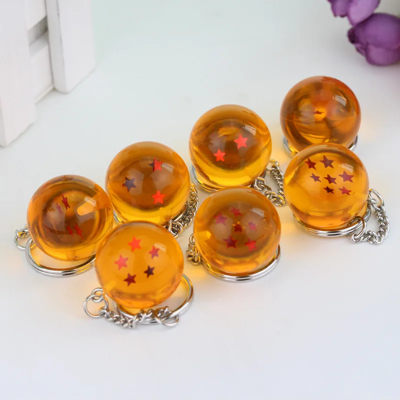Dragon Ball Z Anime Keychain Charms 1 2 3 4 5 6 7 Star Dragon Balls Cosplay Accessories Pendant Crystal Ball Resin Fig