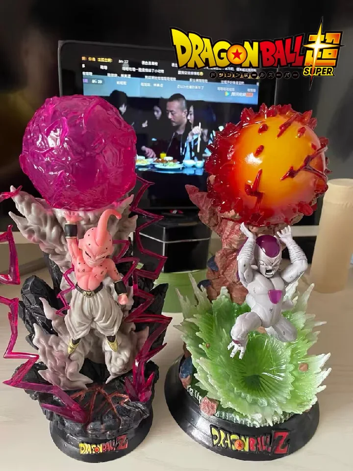 Dragon Ball Z Anime Obrázok 25 cm Majin Buu Led Son Goku Frieza Spirit Bomb PVC Socha Akcia figurín Model Doll Dollies Darčeky