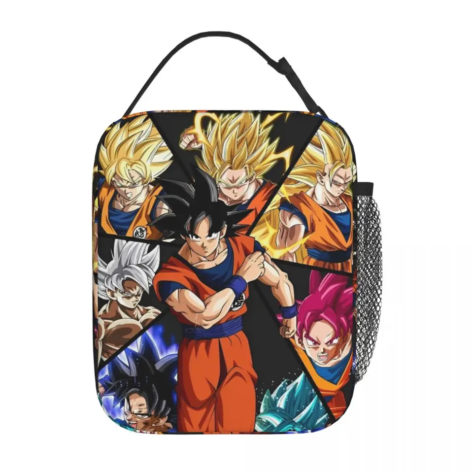 Dragon Ball Z DBZ Goku Izolovaný obedový taška na obed Thermal Bag Cytle Anime Anime veľké tote obedové boxy s taškami na skladovanie College
