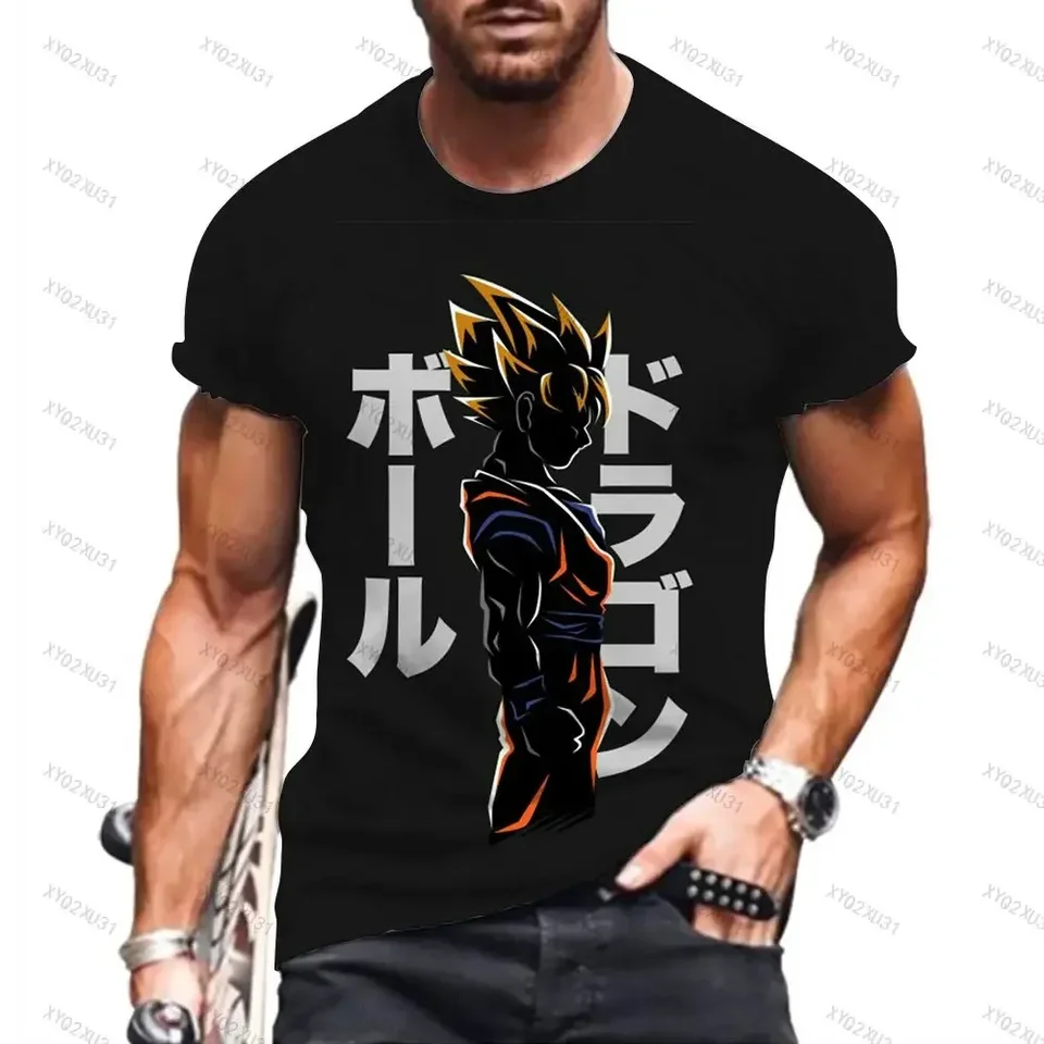 Dragon Ball Z Detské tričká Tops Tops Vegeta Men Essentials Hip hop goku móda harajuku v štýle krátke rukávy Trične nové anime