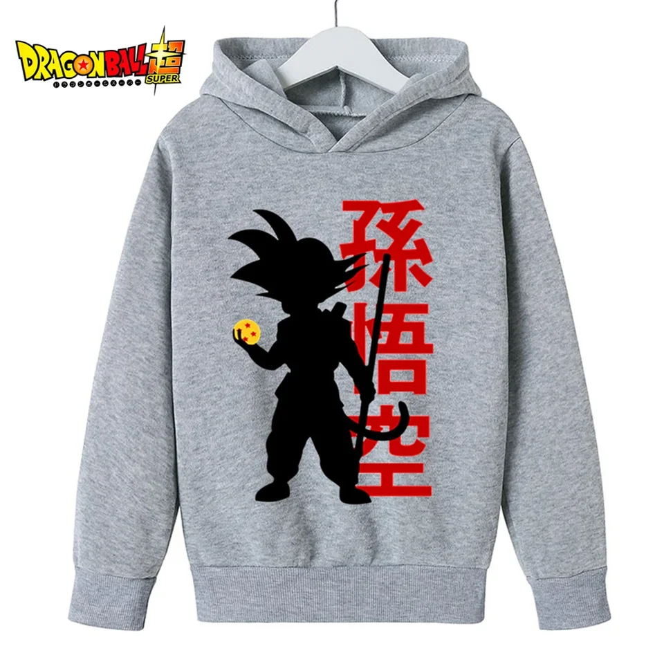 Dragon Ball Z Goku Autumn Winter Boys Dievčatá mikiny deti Anime Cartoon Hoodies Oblečenie batoľa Goku s kapucňou