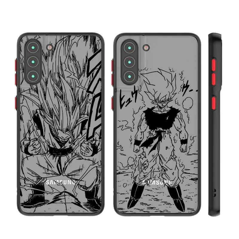 Dragon Balls Saiyans Gokus 3 pre Samsung S24 S23 S22 S21 Ultra S20 Fe Poznámka 20 plus 5G matný priesvitný matný telefónny puzdro