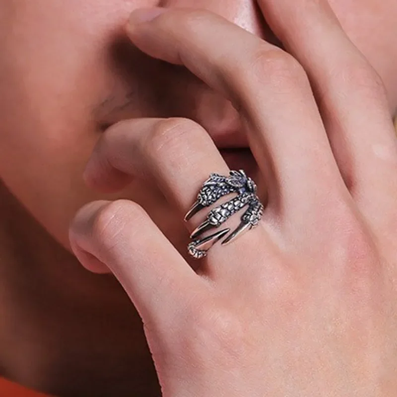 Dragon Claw Rings Summer Ženy Men Punk strieborné farby Nastaviteľné prstene Denne jednoduché vynikajúce prstene módne šperky doplnky