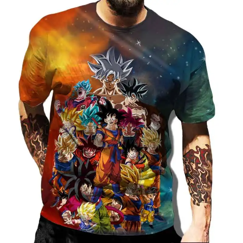 Dragon loptička chlapcov Tričko Tričko Tričko Príležitostné tričko letné pánske pánske anime krátke rukávy Dad a dieťa topy Boy Loose Tshirt Detské oblečenie