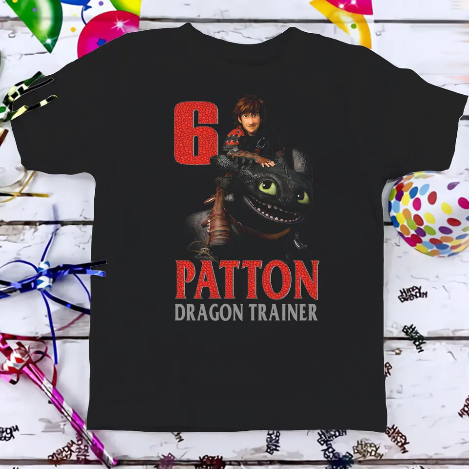 Dragon Trainer Birthday tričko vlak na mieru prispôsobené chlapcom dievča pre deti batoľa pre synovú dcéru