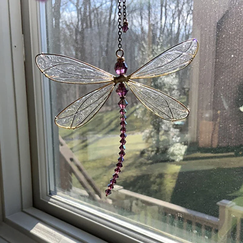 Dragonfly Crystal Window zavesenie dekora