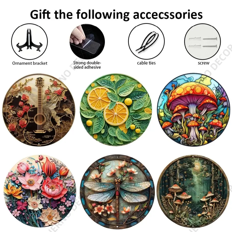 Dragonfly huby Téma okrúhla kovová hliníková značka Art Desktop Dekoratívne taniere pre barovú kaviareň klub Club domov domáca kancelária Decor Decor