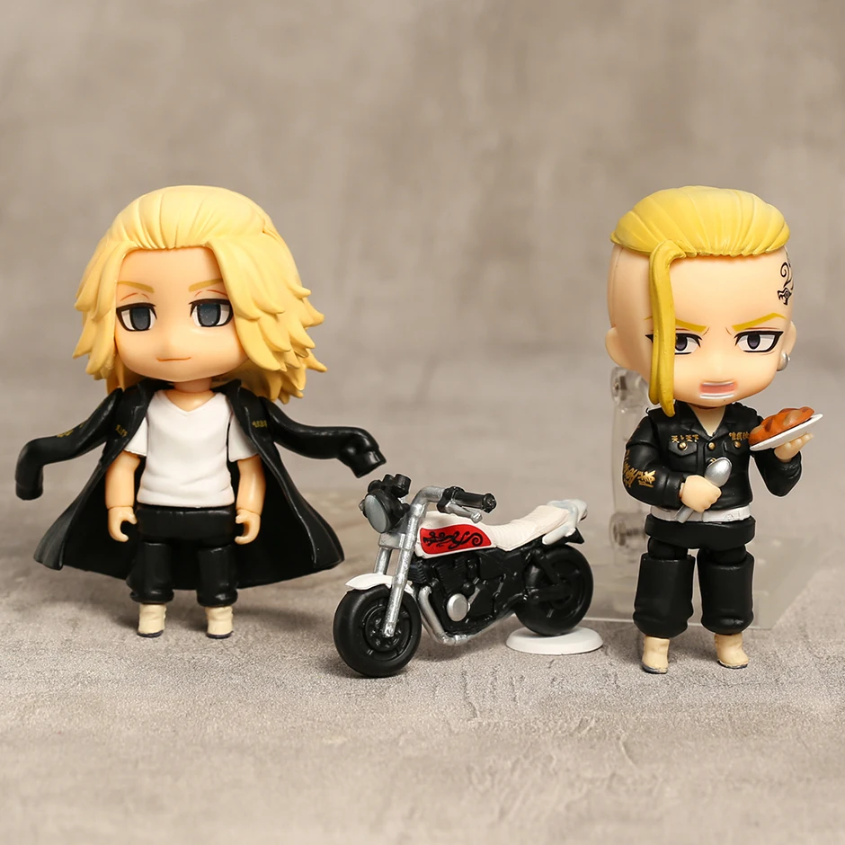 DRAKIN KEN RYUGUJI 1813 / Mikey Manjiro Sano 1666 q Face Doll PVC Movely Figur s príslušenstvom