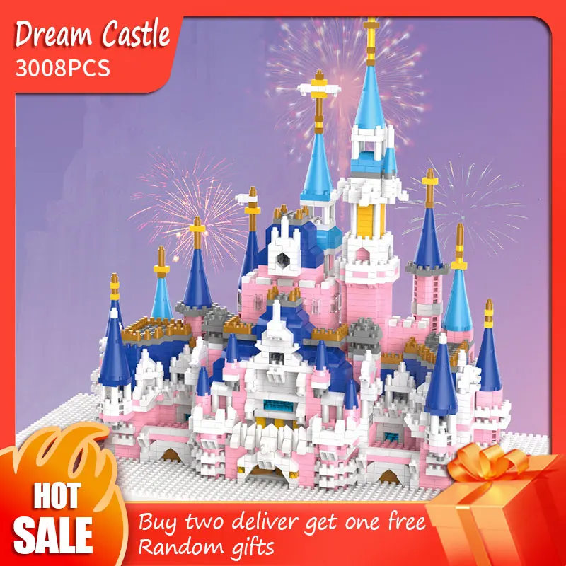 Dream Castle Building kompatibilný s LEGO National Fashion Malé malé častice budovy Bloky princeznej zhromaždenia hračky dekorácia