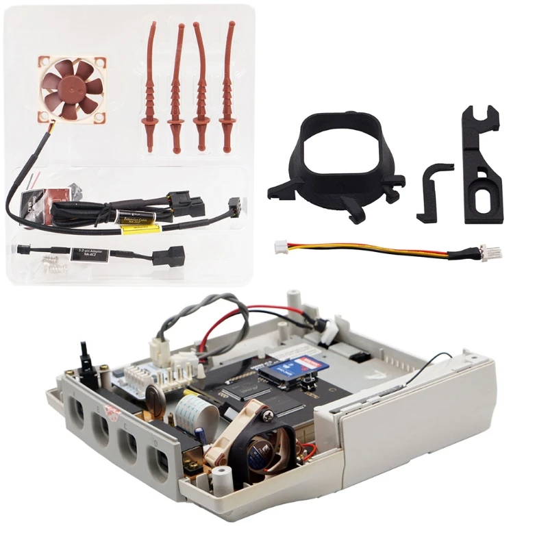 Dreamcast Noctua ventilátor Mod 3D tlačené diely + adaptér ventilátora Žiadna časť veka postavená pre Noctua NF-A4X10 5V Drop Loď ventilátor