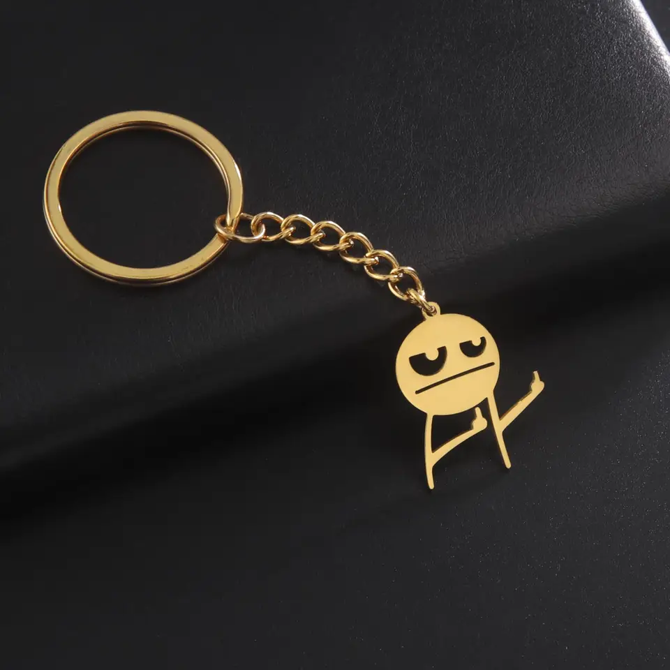 Dreamtimes Skeleton Smiley Little Man Znak jazyk Keychain prst médium Stickman Keychain Sumperful Little Man Keychain