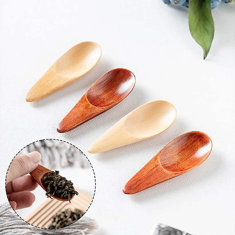 Drevená mini čajová lyžica korenia naberá kávový čaj Malé cukrové lyžičku s krátkym rukoväte Slané mlieko Spoon kuchynské gadgety