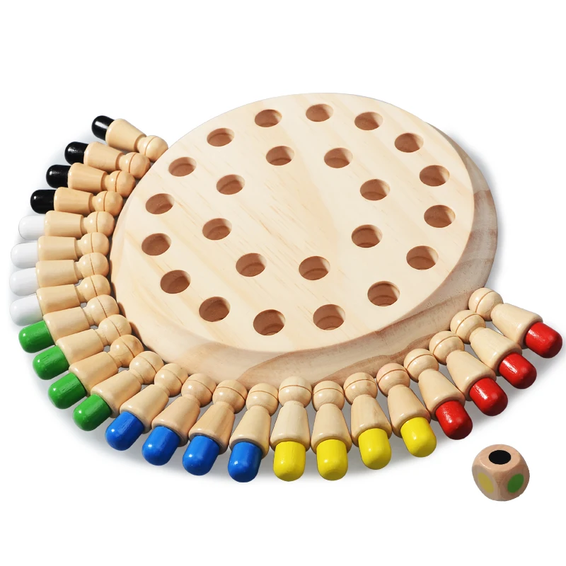 Drevená pamäťová páka Stick Chess Color Game Board hádanky Montessori vzdelávacie hračky kognitívne schopnosti učiť hračky pre deti