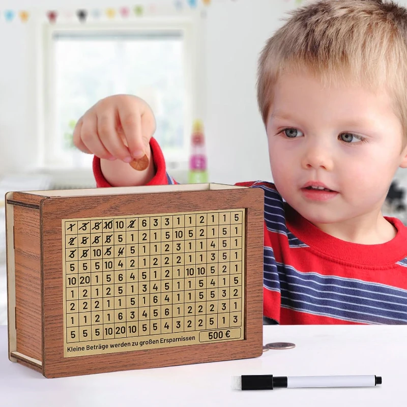 Drevená prasiatka Bank s protiútokom na úsporu peňazí pre deti Dieťa Dospelí vložte japonskú škatuľu úspory remesiel retro boxy