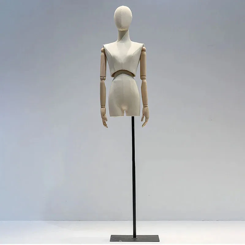 Drevená ruka na manekýnový výstavný stojan pre svadobné zrážanie šaty Busta Mannequin Žen