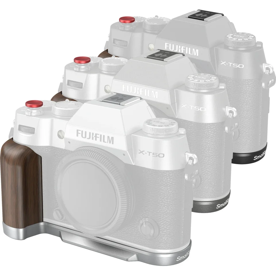 Drevená / Sillone L-Shape Grip pre Fujifilm X-T50 ARCA-SWISS Rýchle uvoľňovacia doska s tlačidlom uzávierky a horúcim oburom