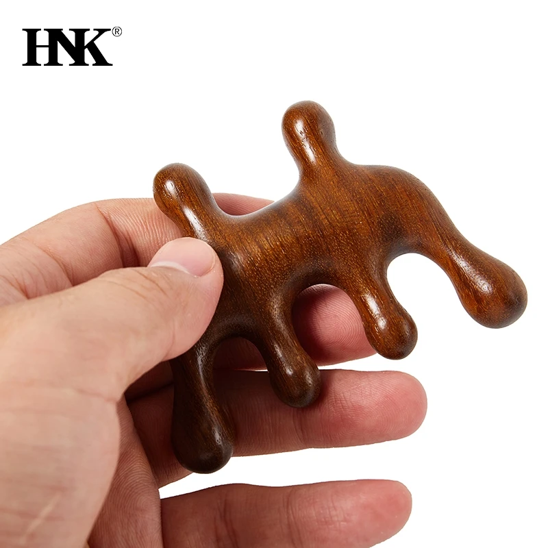 Drevená terapia masáž hrebeň hlavy hlavy pokožka hlavy Gua Sha Massager Prírodné santalové drevo so širokým zubom Guasha Masáž tela