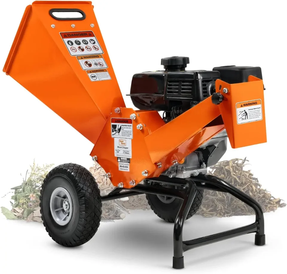Drevená štiepka mulčura 7HP MOTOR MOTOR CALEPACT ROTOR Zostava konštrukcie 3 