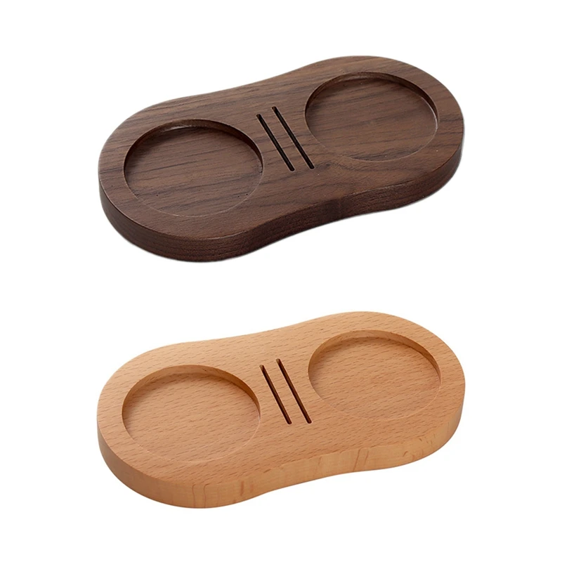 Drevené kávové filter držiak na neoprávnené vybavenie Drevené espresso manipulové mimozemšťana stojaca stanica Drevená základňa Espresso Tamper Mat