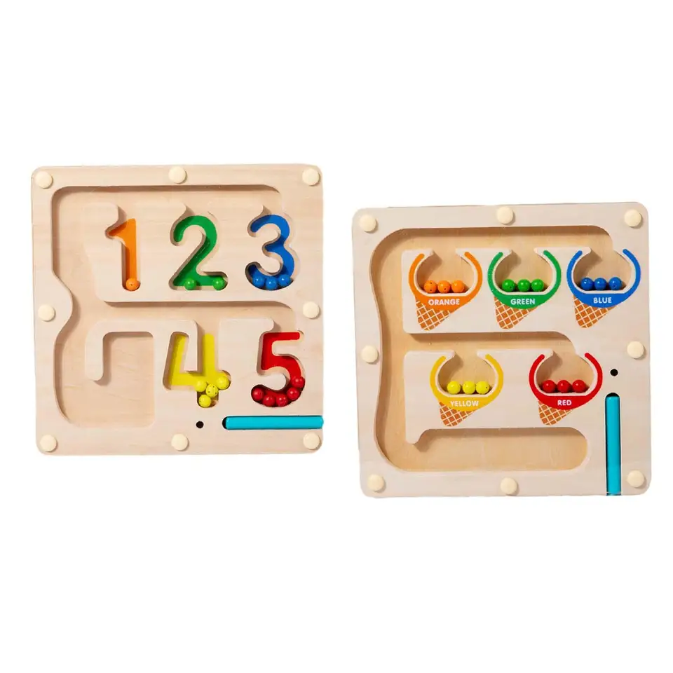 Drevené počítanie zodpovedajúce herné zručnosti hračiek matematické hračky cestovné hračky drevené magnetické puzzle dosky pre deti vo veku 3-5 predškolských zariadení