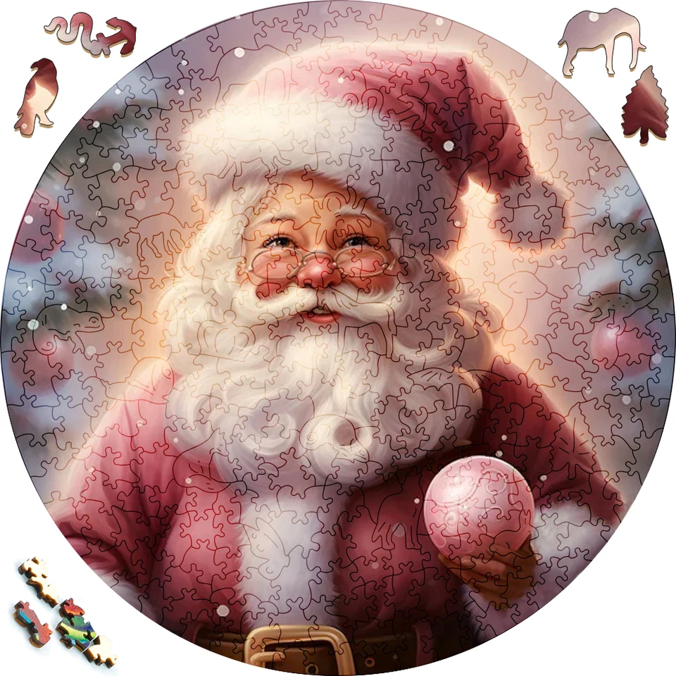 Drevené puzzle Vianoce Santa Claus Toys Japan Japan Geisha 3D Wood Jigsaw Puzzle Farba triedenie hry Brain upútavka tajné puzzle boxy