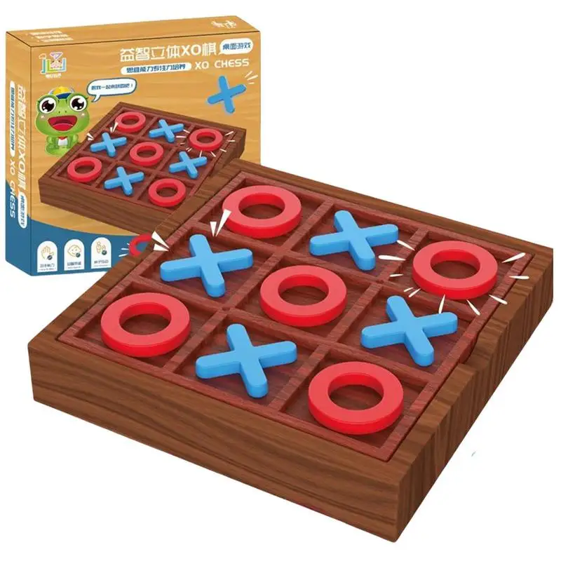Drevené stolové hry pre deti Solitaire Board Game Tick Tac Toe Dekoratívna doska pre stolové hry pre jeden hráč pre jedného hráča