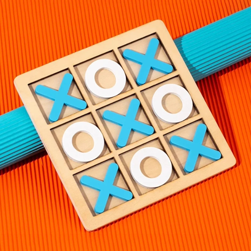 Drevené XO Triple Cross Chess Children Rodič dieťa interaktívne voľný čas Battle Battle Game Building Bloká šachovnice hračky pre šachovnice