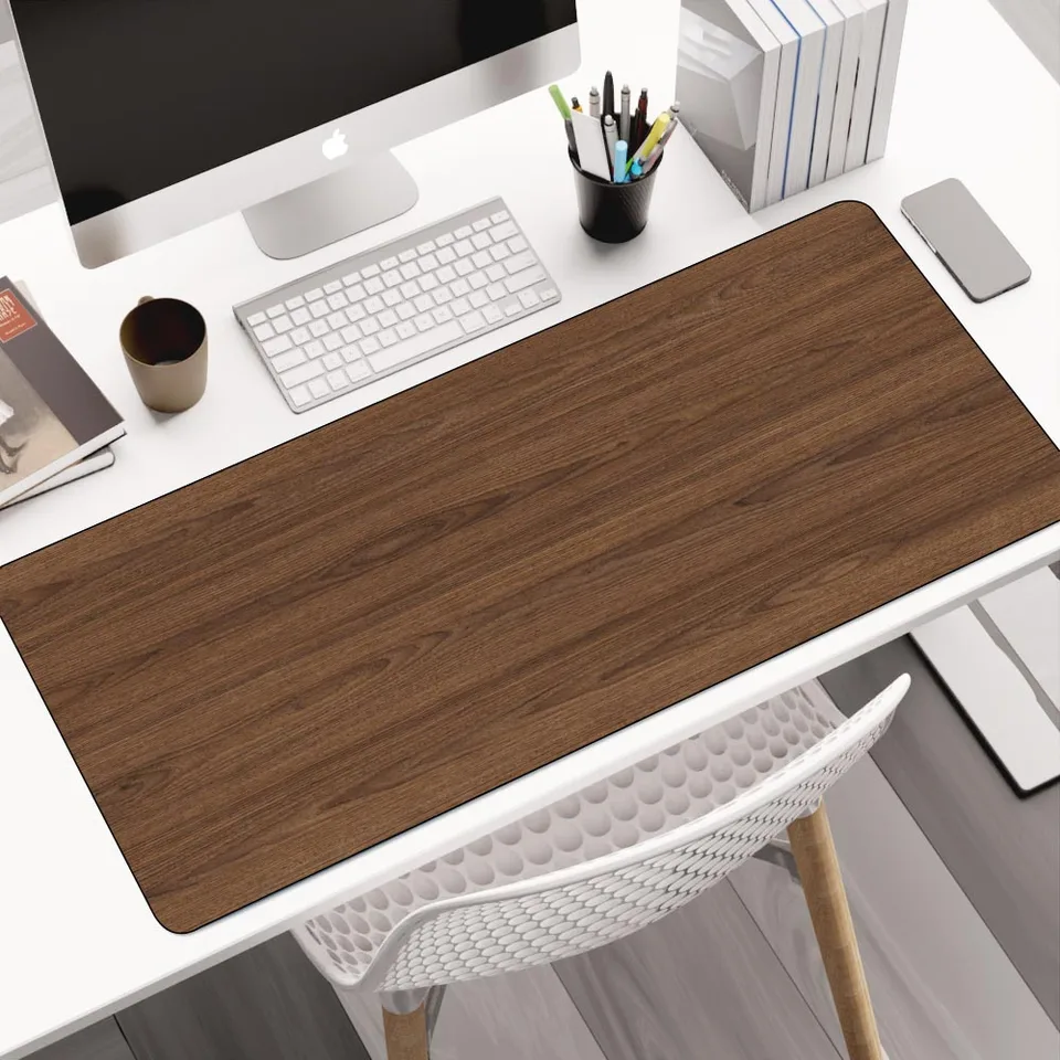 Drevené zrno veľkú podložku myši s nekĺzavou gumovou základňou, šité okraje, počítačová klávesnica Desk Desk, dekorácia stola 40x90cm