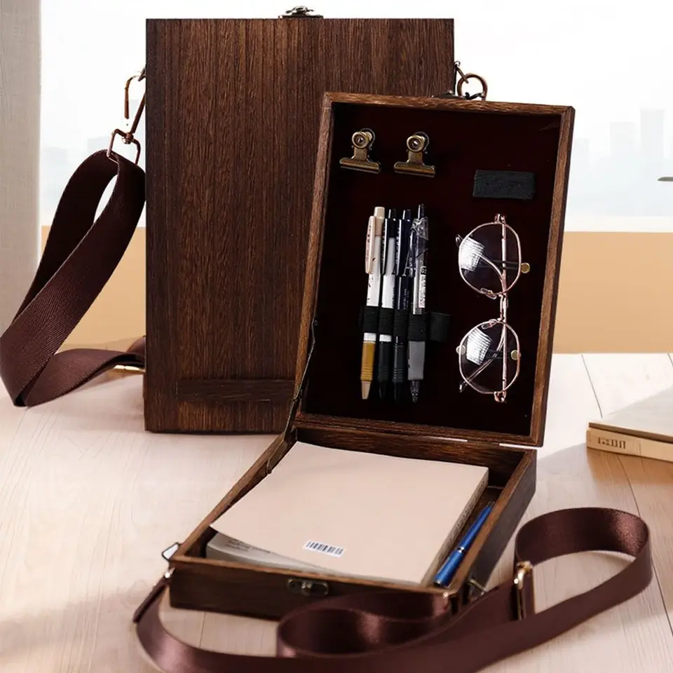 Drevení spisovatelia Messenger Wood Box Sketch Box