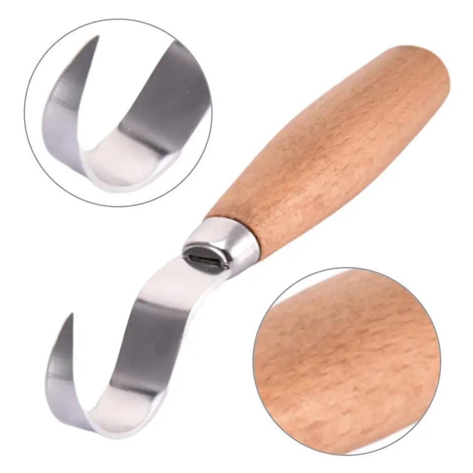 Drevený rezbársky nôž Chisel Hook Nôž na rezbárske nástroje ergonomická drevárska lyžica odolná krivou začiatočníkmi sochársky profesionál