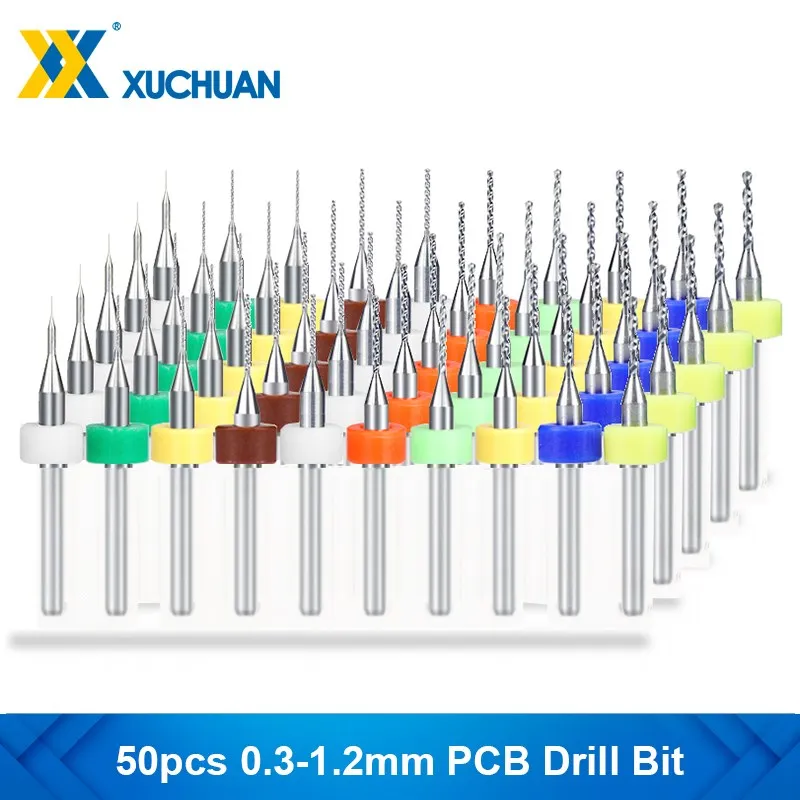 DRILL Bit Bit Bit 50ks 0,3-1,2 mm vŕtací vŕtací vŕtací bit na vŕtanie dosky Circuit PCB 1/8 '' DRILL DRILL