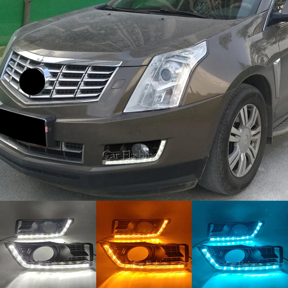 DRL FOG LAMP Cover Hnacie svetlá s denovými svetlami LED signálu pre Cadillac SRX 2012 2013 2014 2015 2016