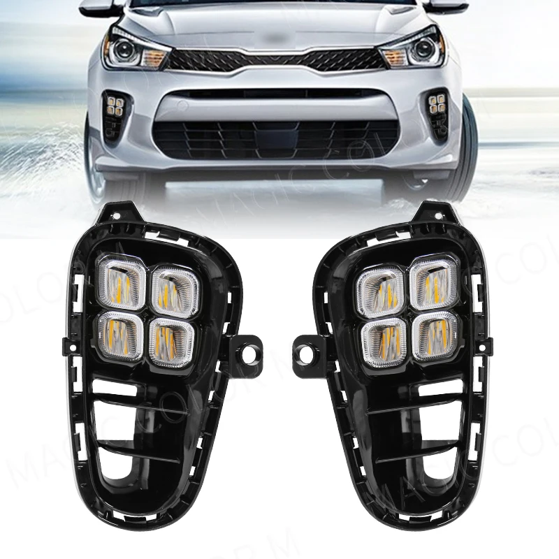 DRL pre KIA RIO 2017 2018 2019 2020 LED DENNÉ DENNÉ LIVETY DENNÉ svetlá SIGNALE SIGNIGHT FOG LAMP