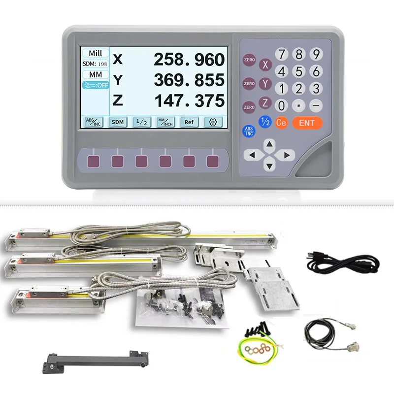 DRO 2/3 AXIS DIGITÁLNE Zobraziť súpravu DISPORE SILE S 50-1 000 mm 5um vysoké presné lineárne sklenené stupnice pre frézovanie sústruhu