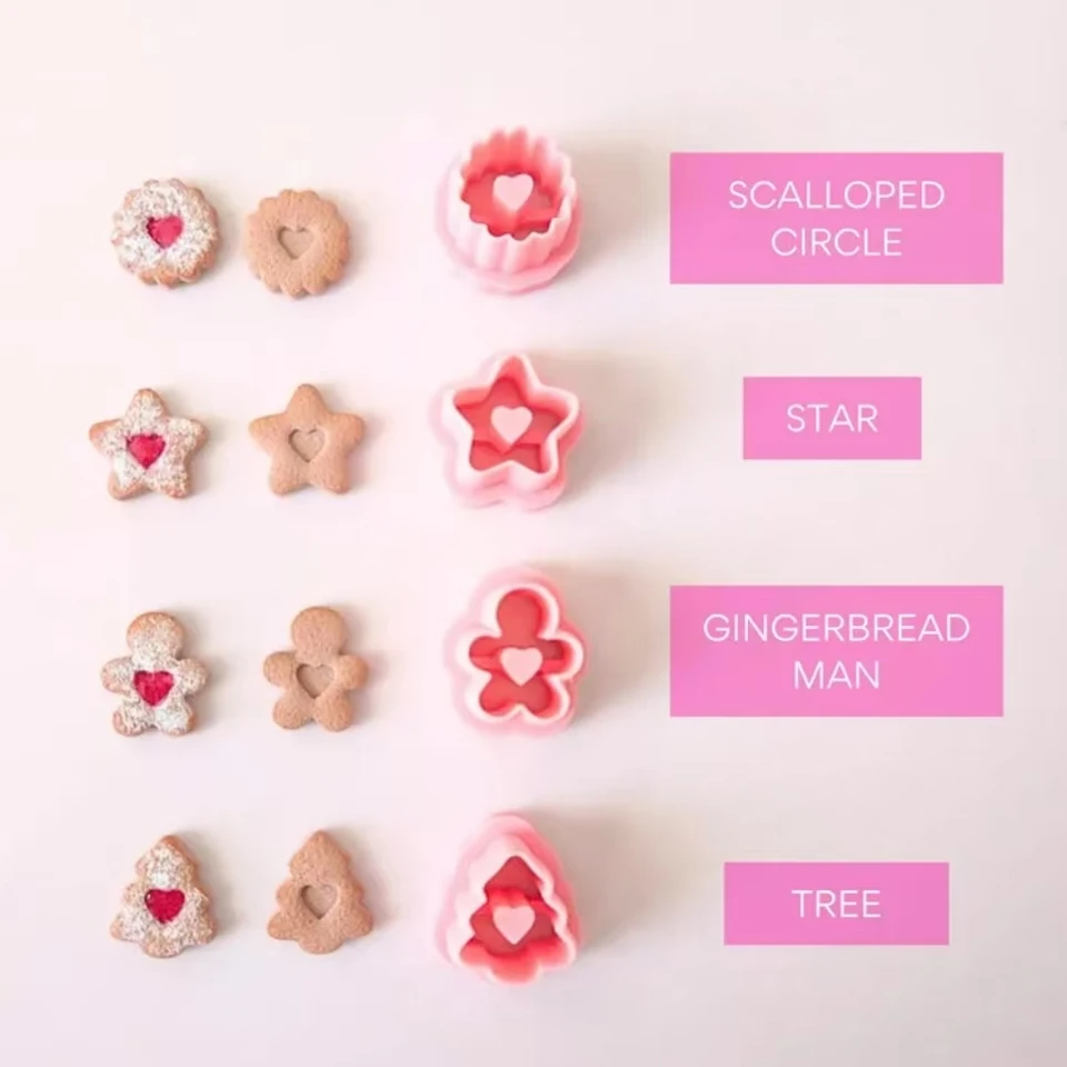 Drobné vianočné cookies Polymér Clay Stud Cuunrings Cutter Set | Drobné hlinené rezačky Dovolenka | Zima | Roztomilá stromová hviezda Perličkový