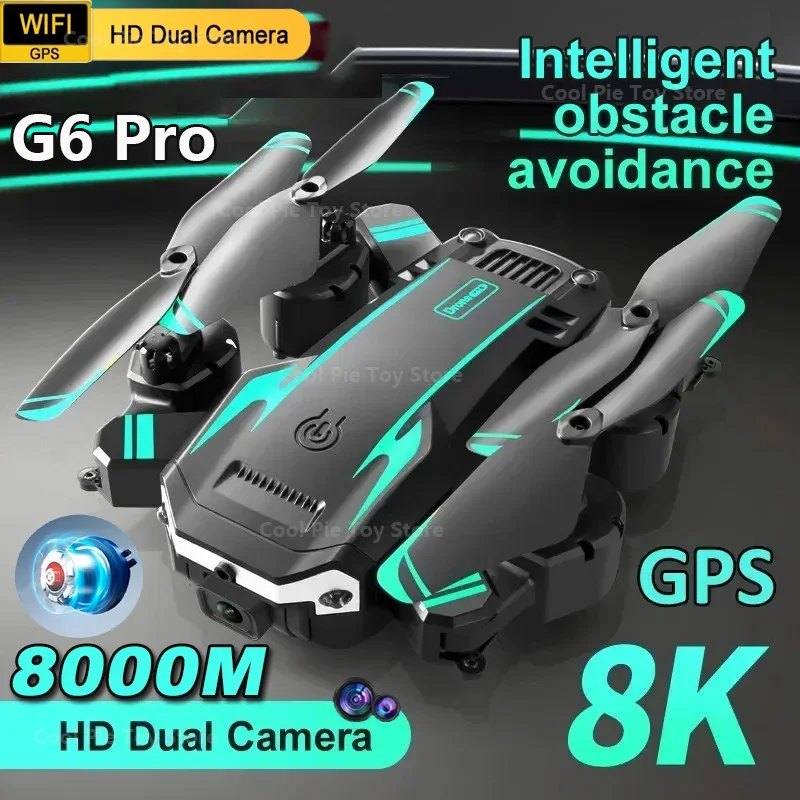 Dron G6 Pro 5G GPS bez kefy Motor Professional 8K HD Aerial Photography Prekážka vyhýbania sa hračkám s vrtuľníkmi UAV so štyrmi rotormi