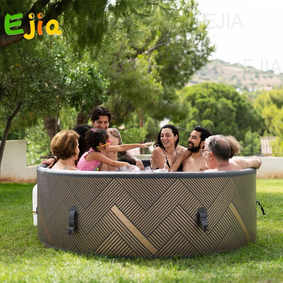 Drop Stitch Prenosný nafukovací bazén Klasický okrúhly nafukovacia nafukovacia bublina Bubble Spa Jacuzzi vane 2-8