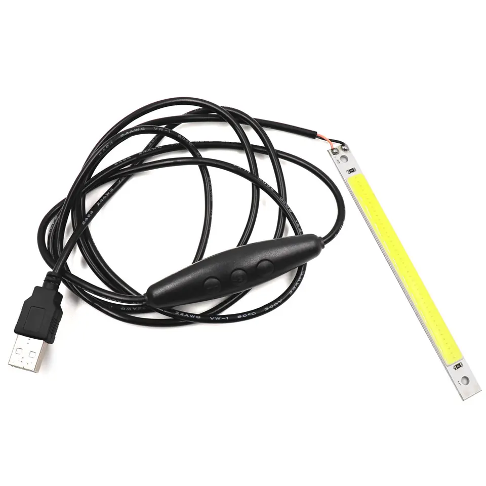 Dropshipping 120x10mm 3V 5V LED žiarovka COB Strip Chip na palube Warm Wheer White Blue Red Green 5W LED svetlá pre COB Work Lamps