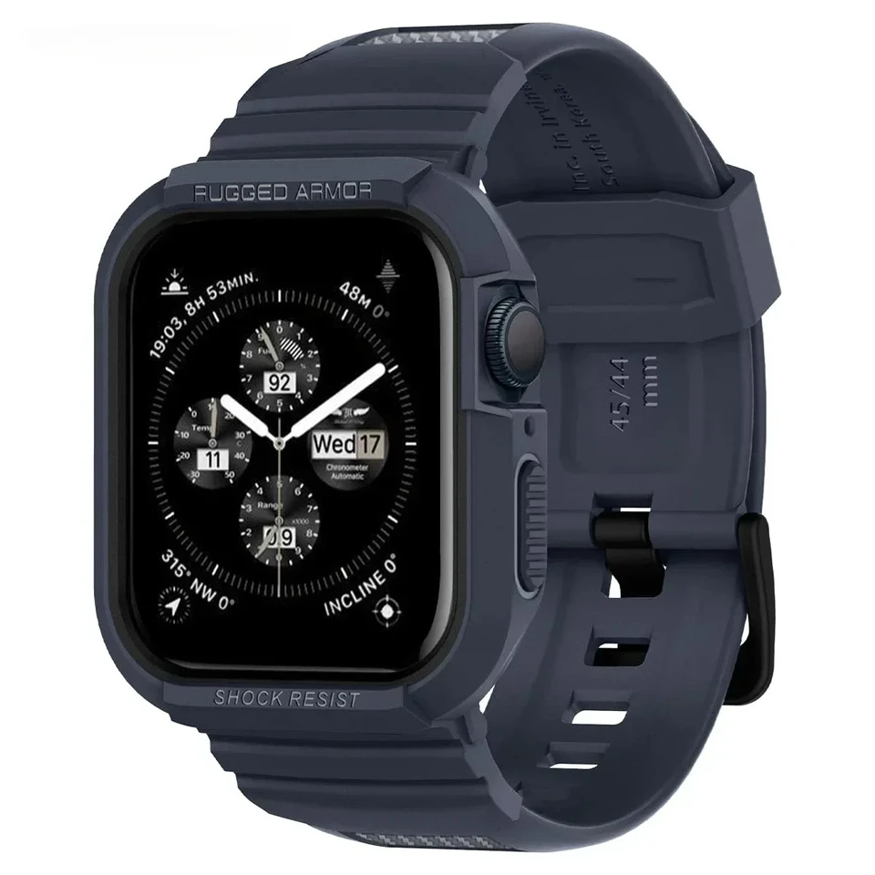 Drsné brnenie Pro navrhnuté silikónom pre Apple Watch Ultra2 9 8 7 6 5 4Se 49 mm 45/44 41/40 uhlíkový puzdro so pásmou pre Iwatch Correa
