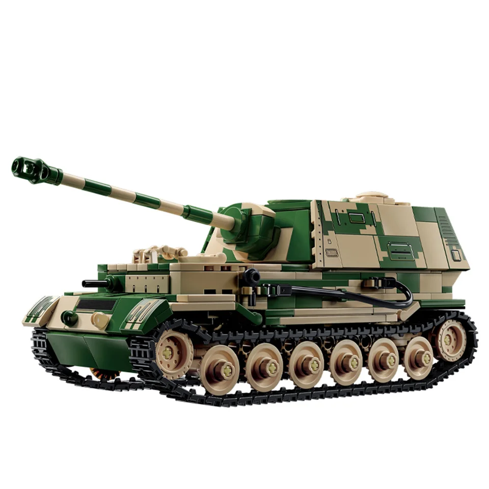 Druhá svetová vojna 2 WW2 Vojenský Jagdpanzer Tiger/P Tank Destroyer Building Building Bucks Bricks Army Model hračky pre deti darček pre deti