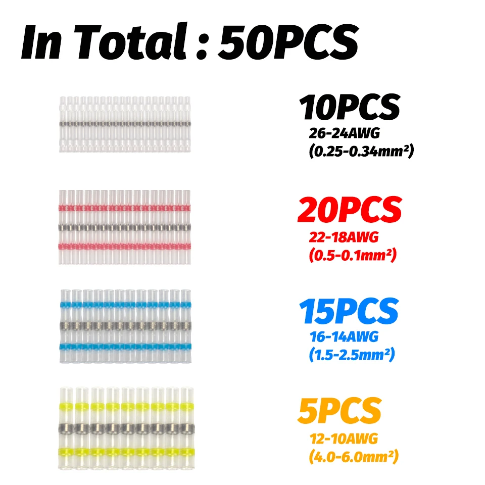 Drôtové konektory 10/50 PCS SOLDER TEAL - UPLAVNÉ SPOLOČNÉ SOUTTY SOUTTY - SPOINGER CONGEKTOR SÚDAJTE - Automobilový morský izolovaný